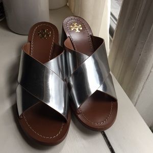 Tory Burch Montrose Mule leather metallic size 8.5